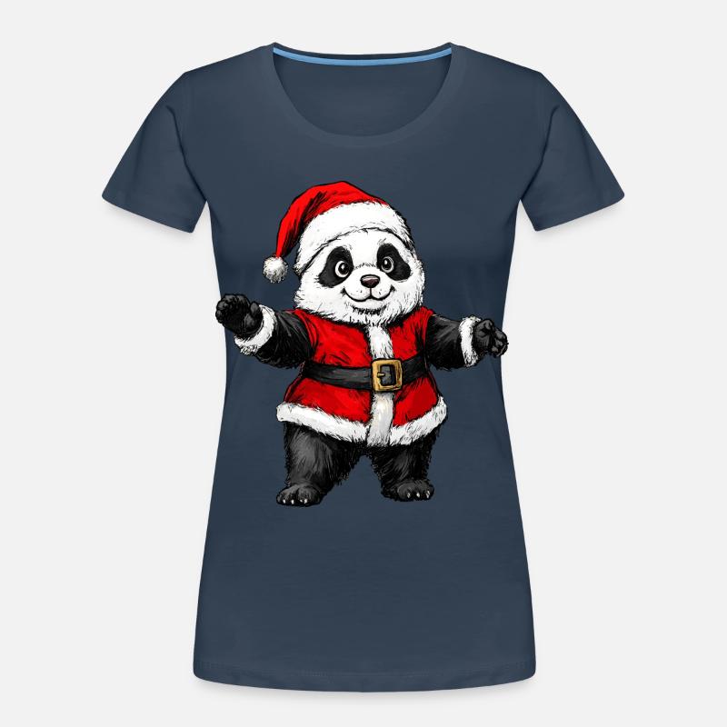 Panda Weihnachtsmann Frauen Premium Bio T-Shirt