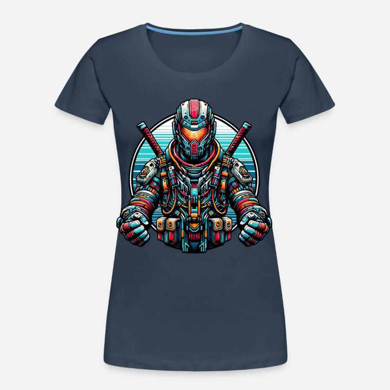 Robot Samurai Frauen Premium Bio T-Shirt