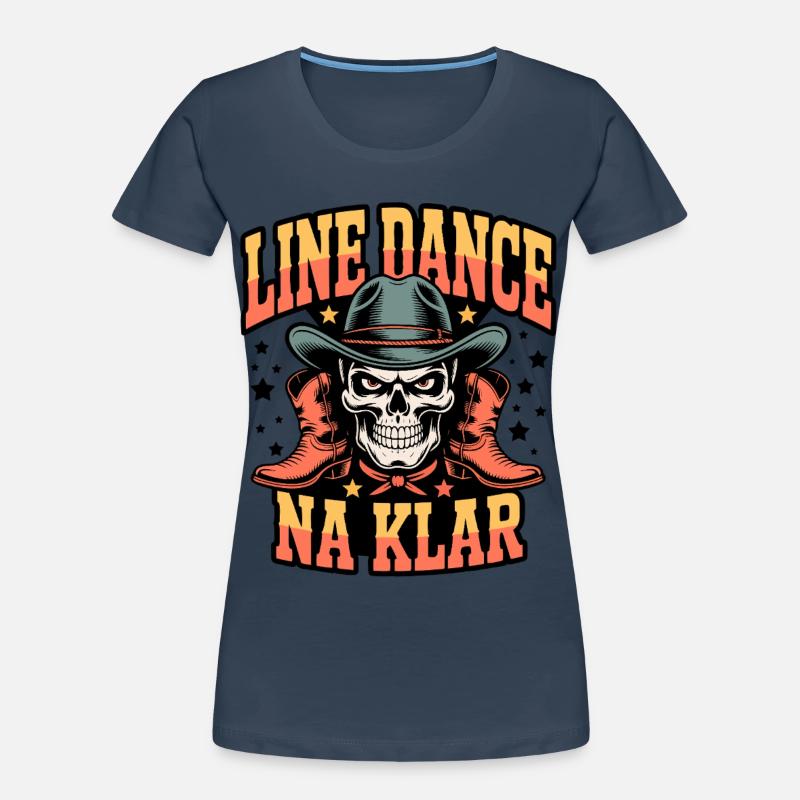 Line Dance Schädel Rodeo Frauen Premium Bio T-Shirt