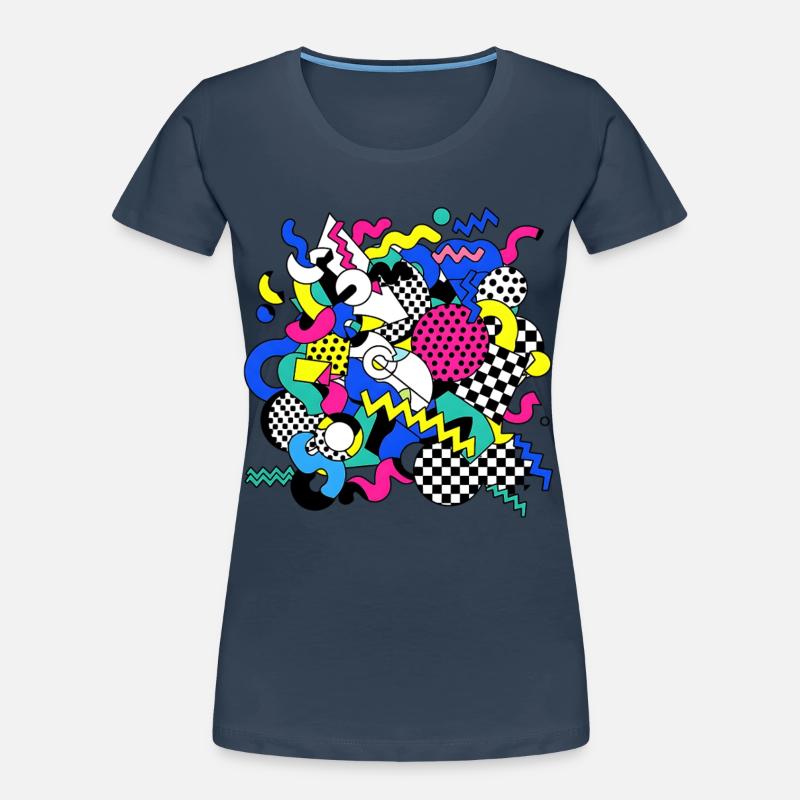 Neon Chaos Pop Art Pattern Women's Premium Organic T-Shirt