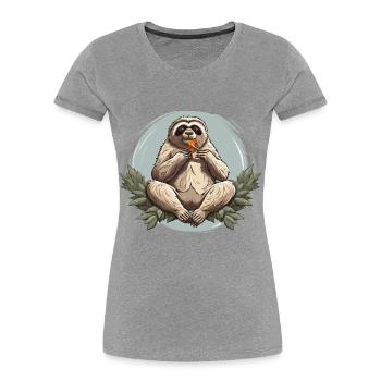 Sloth Snack Zen - Women's Premium Organic T-Shirt -  - Front - Mia (176cm)
