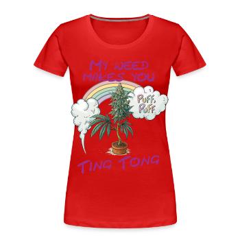 Ting Tong - Frauen Premium Bio T-Shirt -  - Vorne - Mia (176cm)