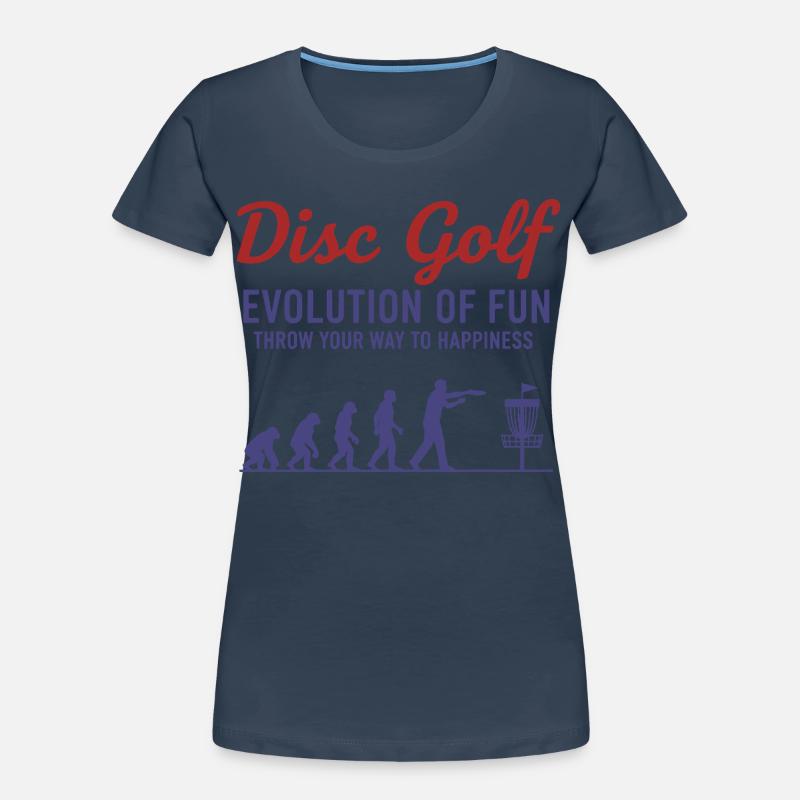 Disc Golf Evolution Of Fun Wirf Dich Zu Frauen Premium Bio T-Shirt