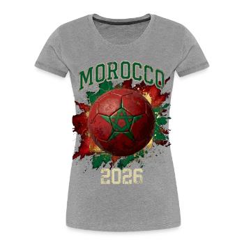 Conception du ballon de football au Maroc 2026 - T-shirt bio Premium Femme -  - Devant - Mia (176cm)