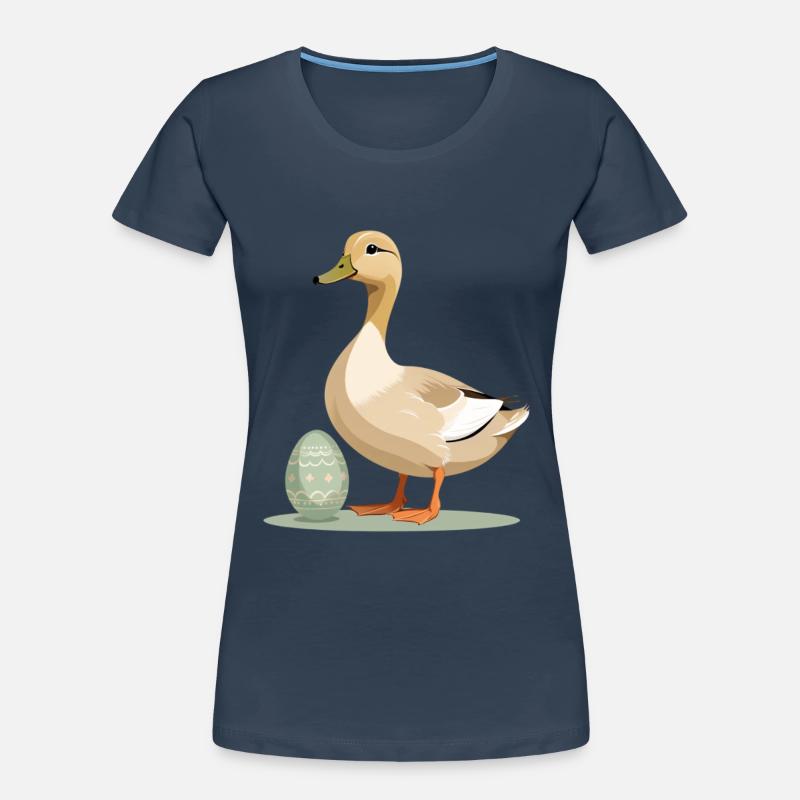Spring duck with Easter egg Women's Premium Organic T-Shirt