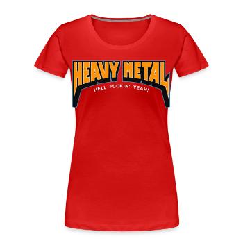 Heavy Metal Hell yes Text-Logo - Frauen Premium Bio T-Shirt -  - Vorne - Mia (176cm)