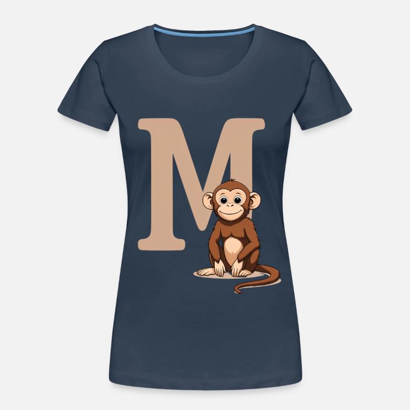 Conception MonkeyM avec la lettre majuscule M T-shirt bio Premium Femme