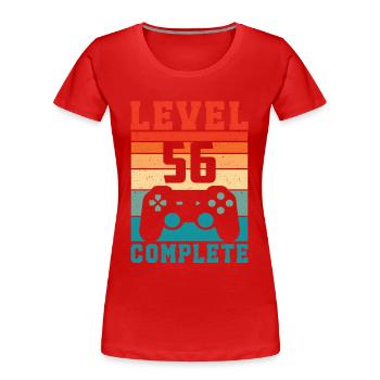 56. Geburtstag Level 56 Complete 56 Jahre Gamer - Frauen Premium Bio T-Shirt -  - Vorne - Mia (176cm)