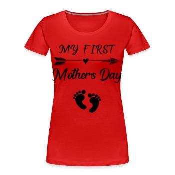 Mein erstes Muttertags-T-Shirt für eine schwangere Mutter - Frauen Premium Bio T-Shirt -  - Vorne - Mia (176cm)
