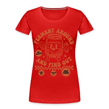 Fermentation au levain autour et découvrez la cuisson du pain - T-shirt bio Premium Femme -  - Devant - Mia (176cm)