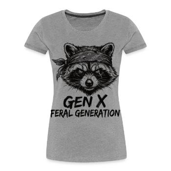 Raccoon Gen X Feral Generation - Women's Premium Organic T-Shirt -  - Front - Mia (176cm)