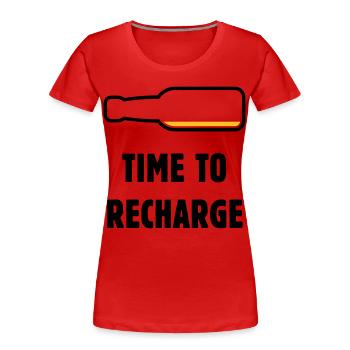 Temps de recharger (Bière / Bière / Pourriture 2C) - T-shirt bio Premium Femme -  - Devant - Mia (176cm)