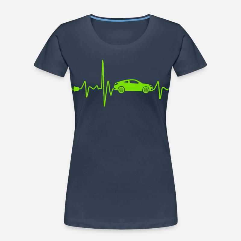 Elektroauto mit Heartbeat Eauto retro E-Auto Frauen Premium Bio T-Shirt