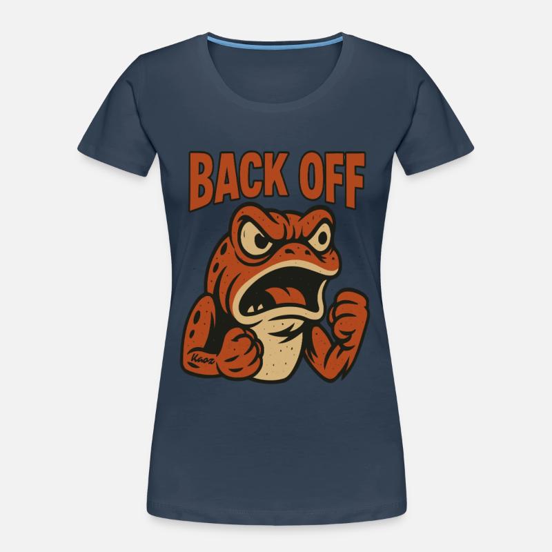 Back Off Angry Frog Patch Women's Premium Organic T-Shirt
