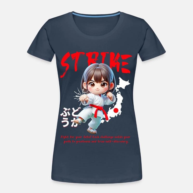 Chibi Karateheld Strike Frauen Premium Bio T-Shirt