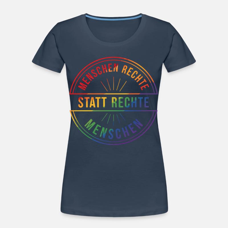 Menschenrechte Statement Pride Regenbogen Frauen Premium Bio T-Shirt