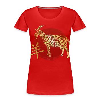 Ziege Chinesisches Tierkreiszeichen Horoskop - Frauen Premium Bio T-Shirt -  - Vorne - Mia (176cm)