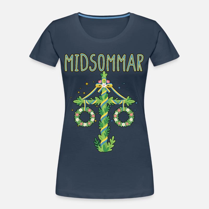 Litha Pagan Summer Solstice Midsummer Midsommar Women's Premium Organic T-Shirt