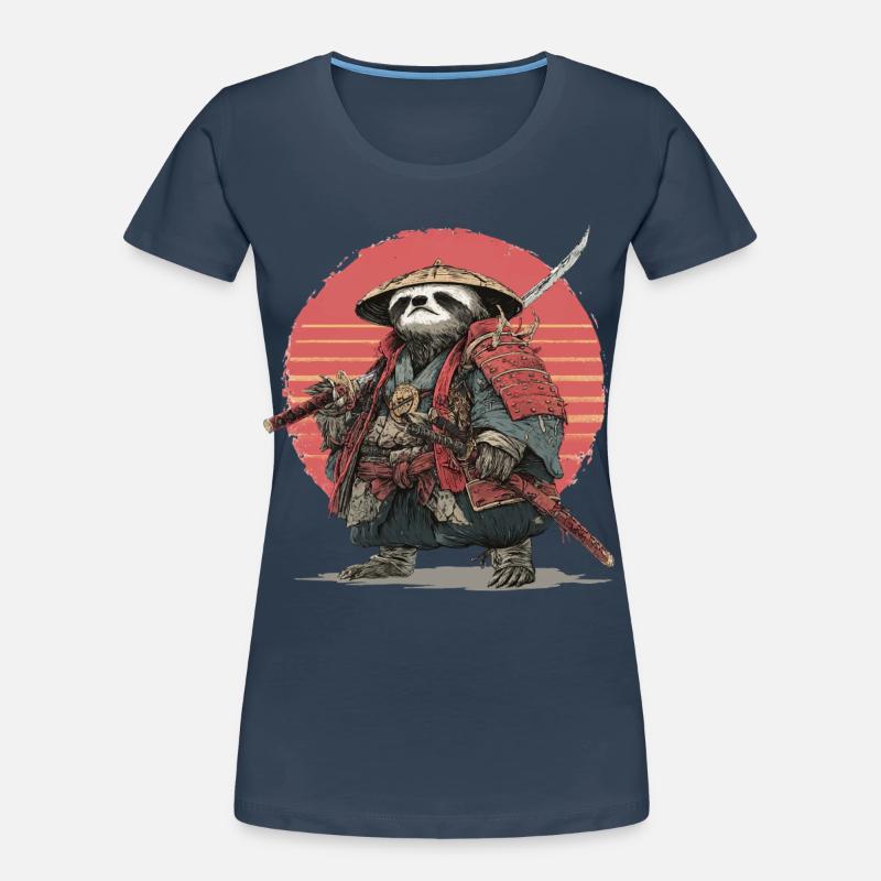Sloth Samurai in Red Sunset Armor Women's Premium Organic T-Shirt