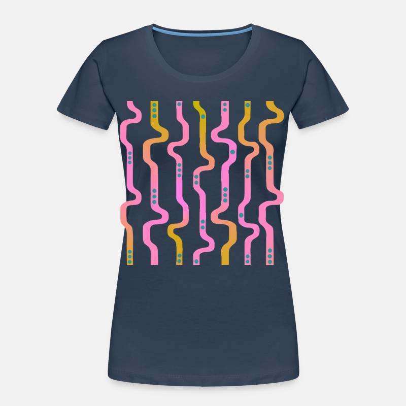 Wiggle Wavy Stripes L Stripes L Riso Transition Women's Premium Organic T-Shirt