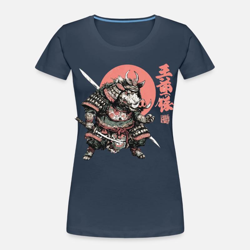 Boar Samurai under Crimson Sun Women's Premium Organic T-Shirt