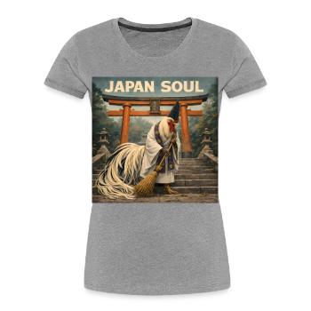 Japanisches Onagadori Shinto-Mönch-Design - Frauen Premium Bio T-Shirt -  - Vorne - Mia (176cm)