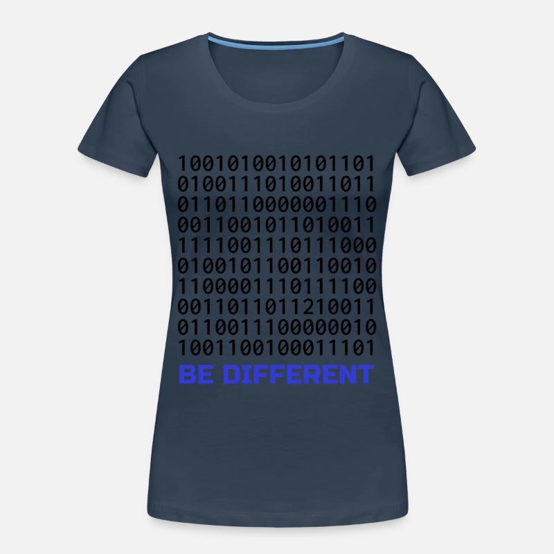 Be Different: Binäres Muster mit Botschaft Frauen Premium Bio T-Shirt