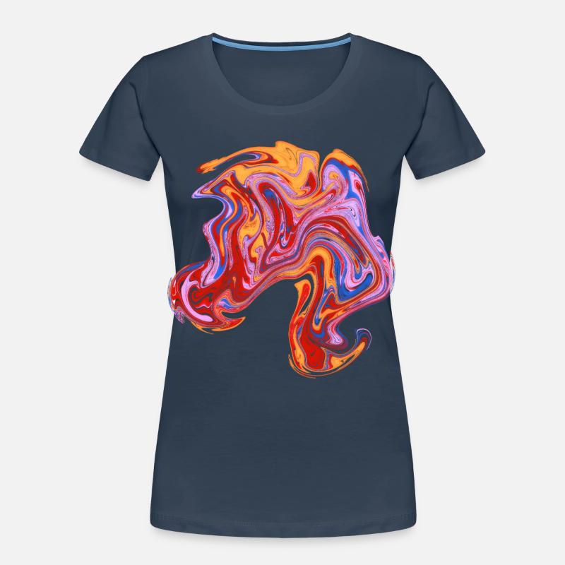 Farbwirbel Neon-Muster Frauen Premium Bio T-Shirt