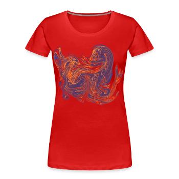 Farbwirbel-Herz Marmormuster - Frauen Premium Bio T-Shirt -  - Vorne - Mia (176cm)