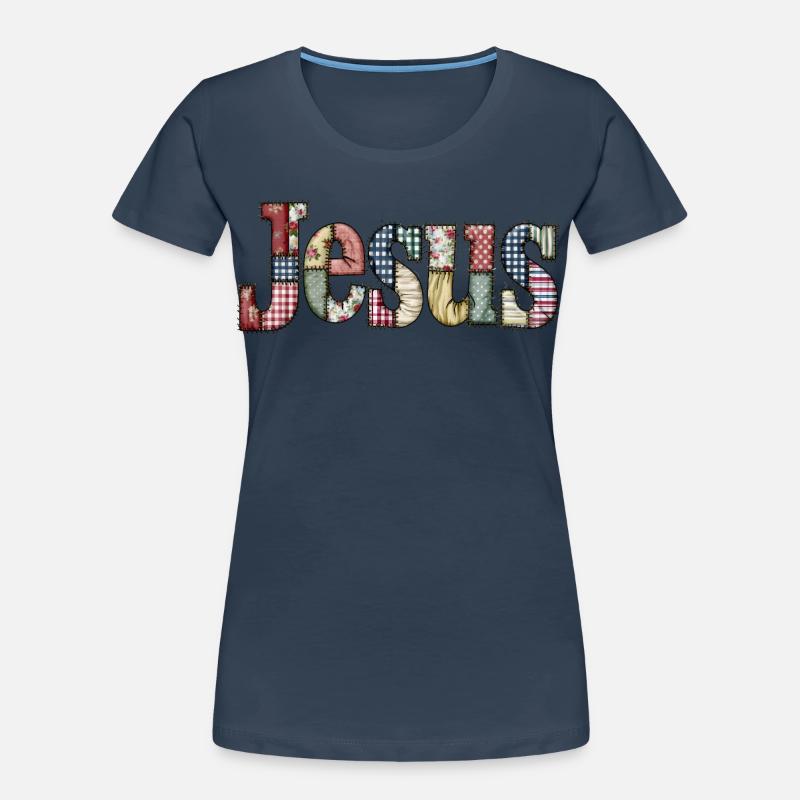 Lettrage Jésus en patchwork T-shirt bio Premium Femme