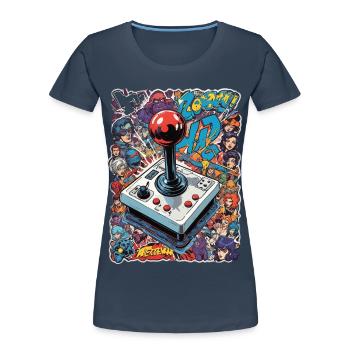 Retro Gamer Joystick / Controller Konsolenspiele - Frauen Premium Bio T-Shirt -  - Vorne - Mia (176cm)