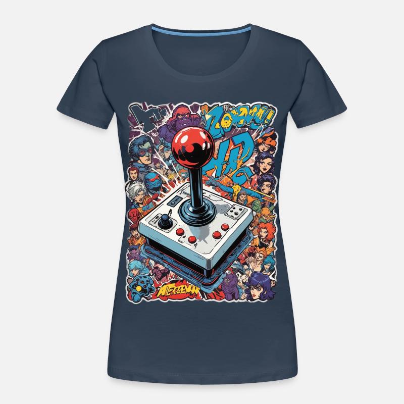 Retro Gamer Joystick / Controller Jeux de console T-shirt bio Premium Femme
