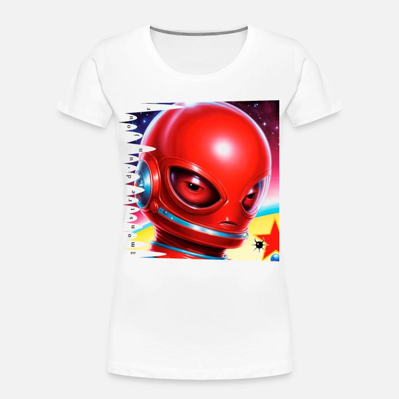 Monster #046 Soviet Evolution - Women's Premium Organic T-Shirt - white