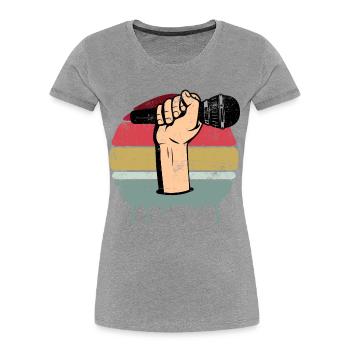 Mikrofon Retro - Frauen Premium Bio T-Shirt -  - Vorne - Mia (176cm)