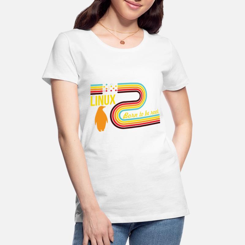 Né pour être Root Linux Nerd Geek Coding T-shirt bio Premium Femme