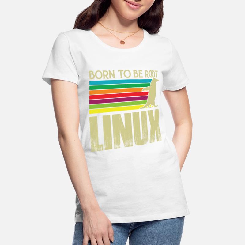 Linux Né pour être root Admin Linux T-shirt bio Premium Femme