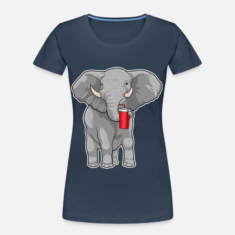 Elephant Drinking Cup Women's Premium Organic T-Shirt
