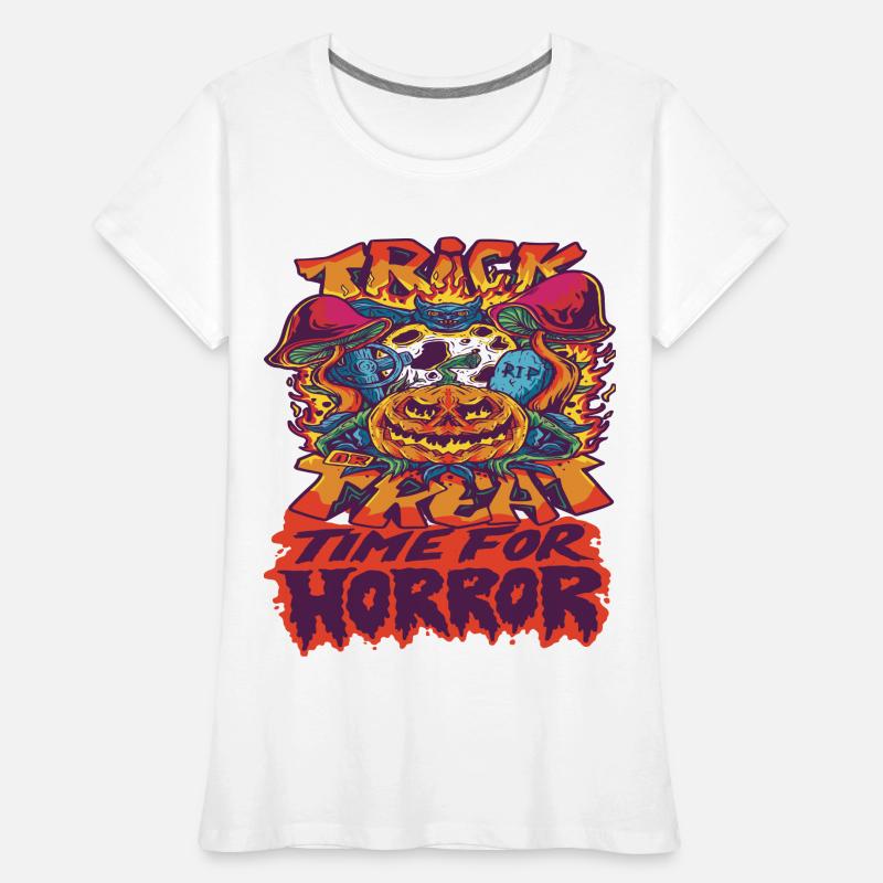 Süßes oder Saures Horror Scary Halloween Kostüm Pu Frauen Premium Bio T-Shirt