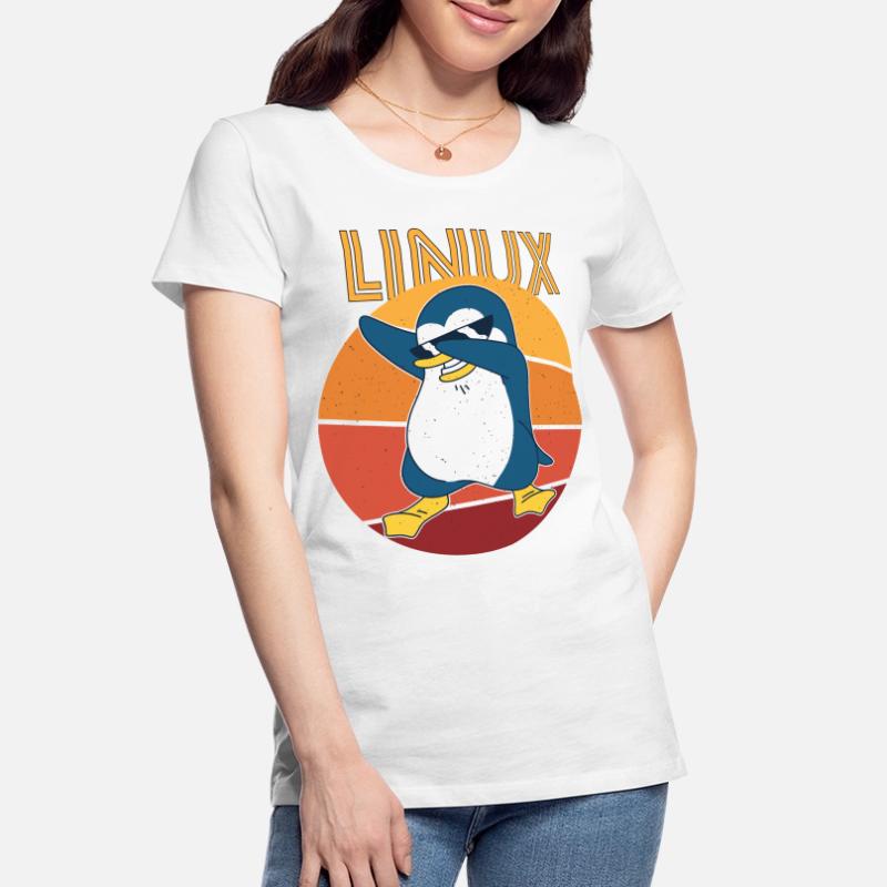 Linux Admin Cool Penguin Nerd Informatics T-shirt bio Premium Femme