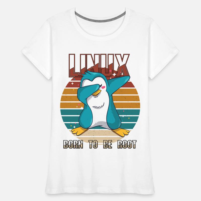 Geek Born To Be Root Linux Penguin Nerd Programmer Women's Premium Organic T-Shirt
