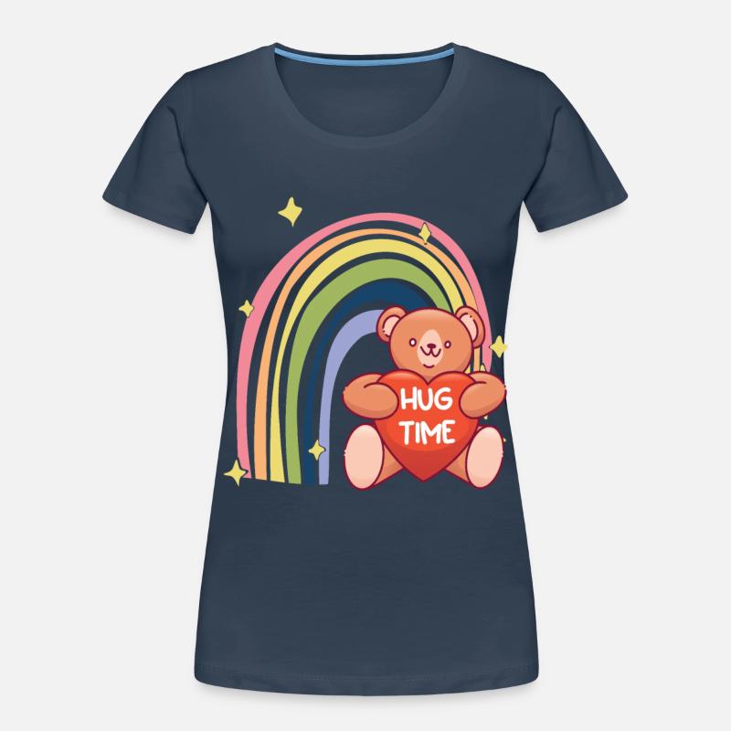 Hug Time Teddy Rainbow Mignon Teddy Bear T-shirt bio Premium Femme