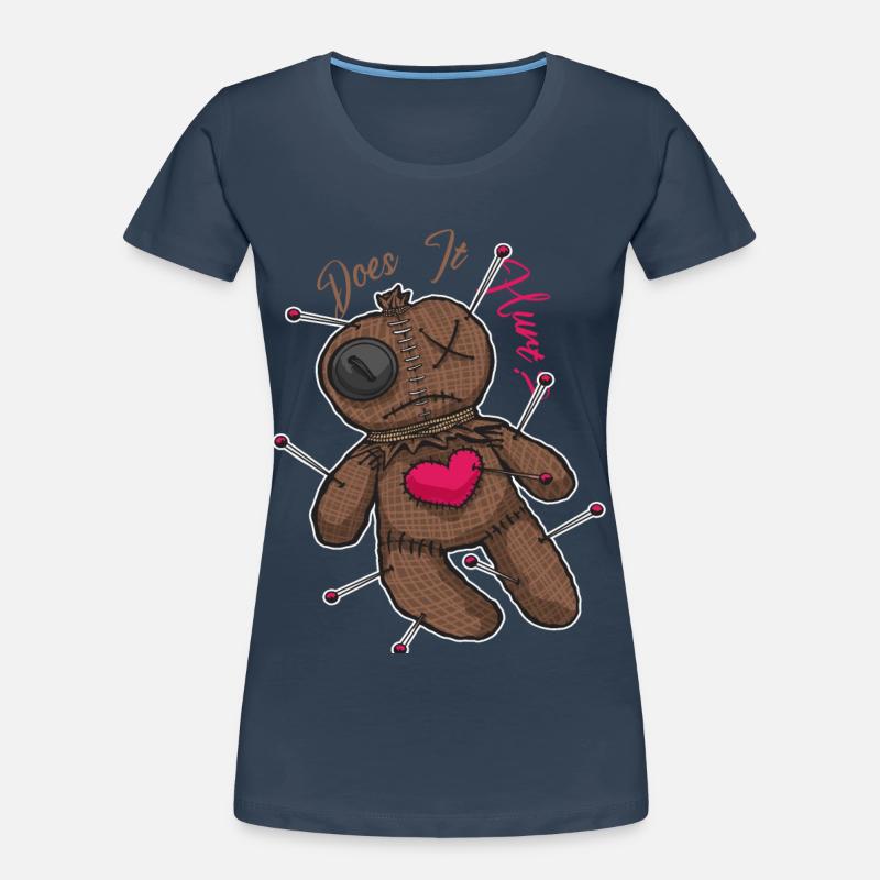 Funny Voodoo Doll Does it hurt? Witchcraft Creepy Women's Premium Organic T-Shirt