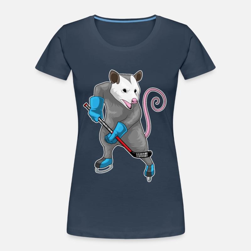 Beutelratte Eishockey Eishockeyschläger Frauen Premium Bio T-Shirt