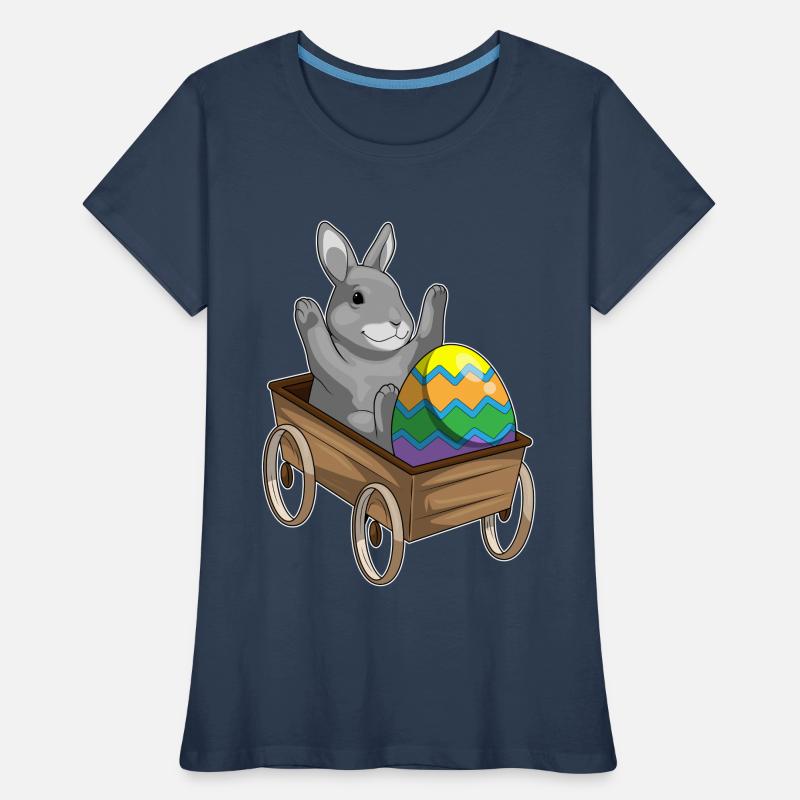 Bunny Easter Easter Egg Wagon Women's Premium Organic T-Shirt
