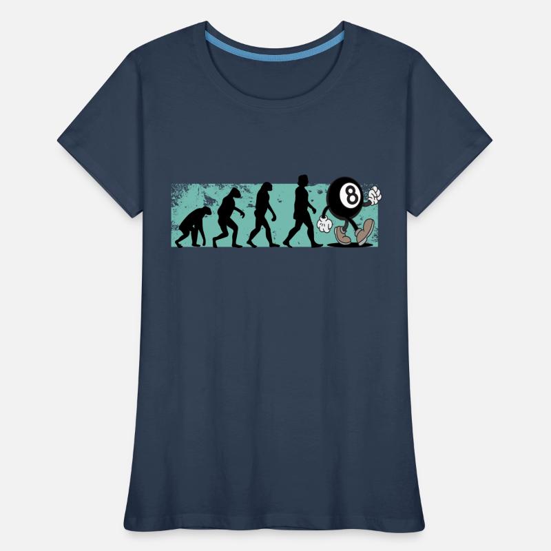 Billard, Evolution, Snooker T-shirt bio Premium Femme