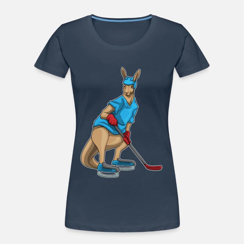 Känguru Eishockey Eishockeyschläger Frauen Premium Bio T-Shirt