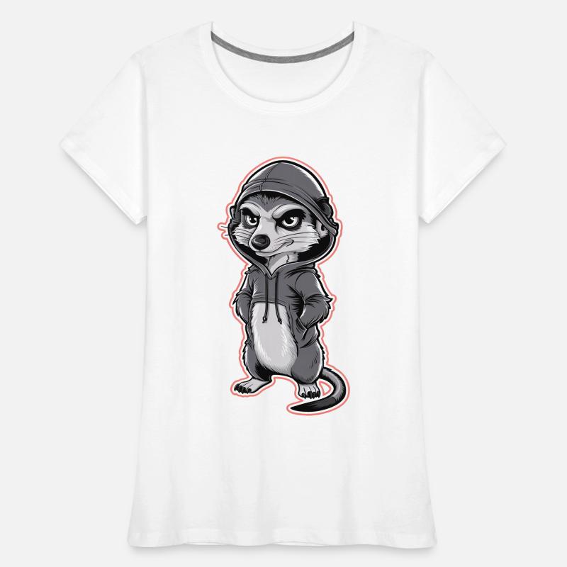 Suricate cool dans un sweat à capuche élégant T-shirt bio Premium Femme