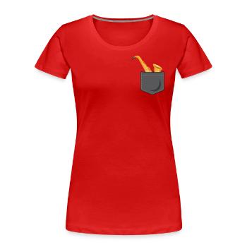 Saxophone Pocket - Frauen Premium Bio T-Shirt -  - Vorne - Mia (176cm)