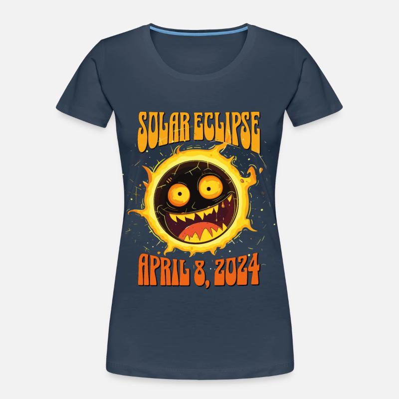Éclipse solaire 8 avril 2024 Éclipse totale de Soleil T-shirt bio Premium Femme