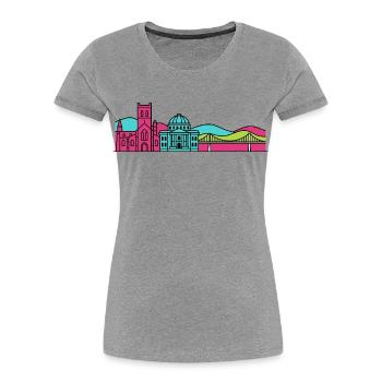 Dunfermline City Skyline Abbey Line Art - Women's Premium Organic T-Shirt -  - Front - Mia (176cm)